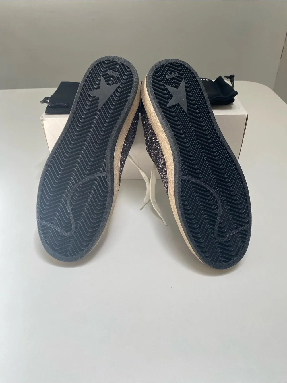 Golden Goose Ball Star Sneaker Gray/Purple/Glitter/Leather/White 38 New in Box